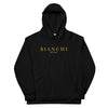 Bianchi Di Noir Black Logo-Print Yellow Unisex Hoodie