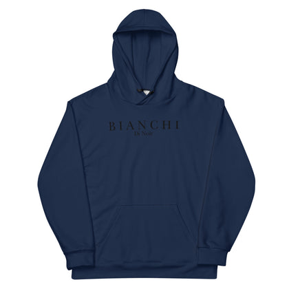 Bianchi Di Noir Logo-Print Navy Unisex Hoodie