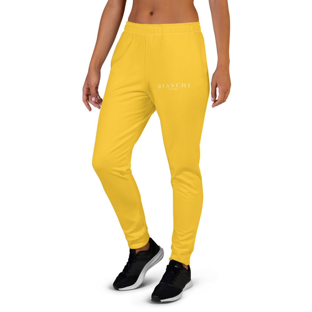 Yellow\White Logo-Print Women's Joggers